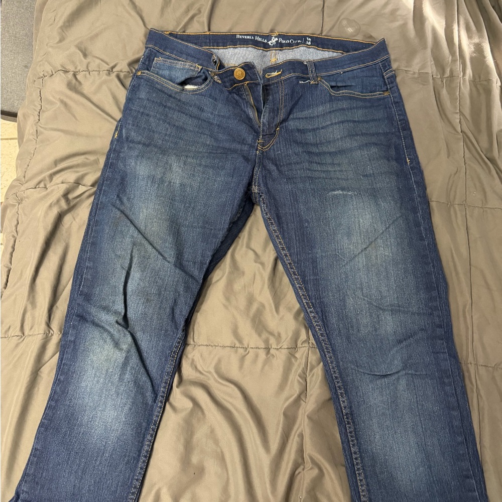 Beverly Hills Polo Club Men's Dark Blue Slim Straight Jeans